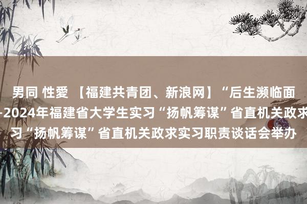 男同 性愛 【福建共青团、新浪网】“后生濒临面”系列行为第10期——2024年福建省大学生实习“扬帆筹谋”省直机关政求实习职责谈话会举办