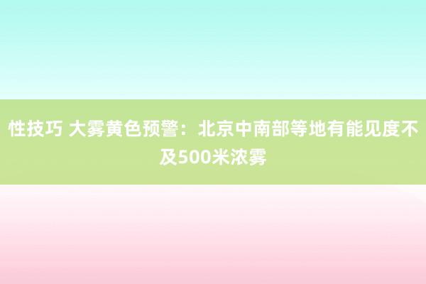 性技巧 大雾黄色预警：北京中南部等地有能见度不及500米浓雾