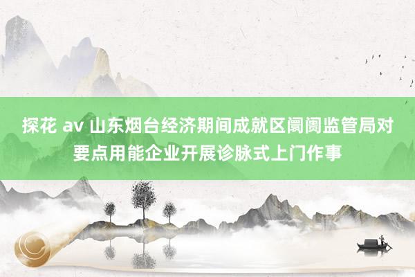 探花 av 山东烟台经济期间成就区阛阓监管局对要点用能企业开展诊脉式上门作事