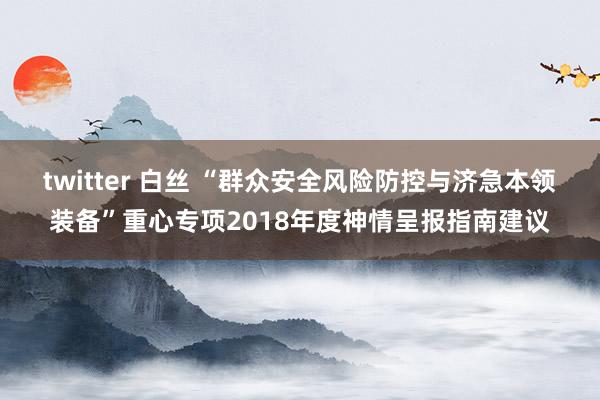 twitter 白丝 “群众安全风险防控与济急本领装备”重心专项2018年度神情呈报指南建议